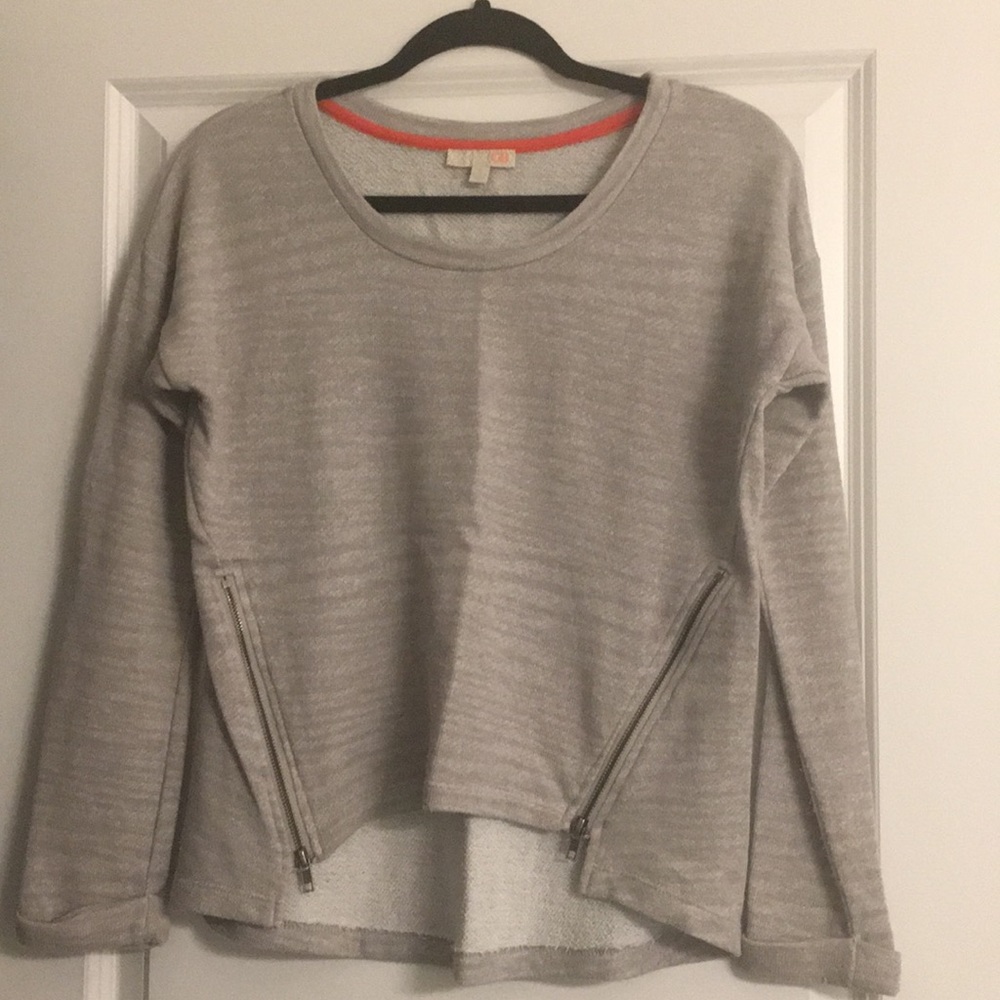 Gray Shirt with Zippers